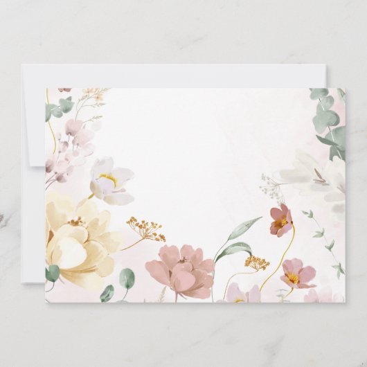 Onze kleine wilde bloem wordt één 1e verjaardag kaart (Achterkant)