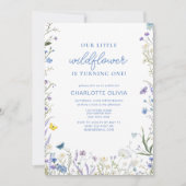 Onze Kleine Wildflower 1e Verjaardag Blauwe Waterv Kaart (Voorkant)