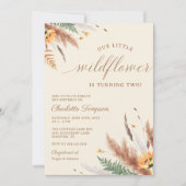 Onze Kleine Wildflower 2e Verjaardagsfeest Kaart (Voorkant)