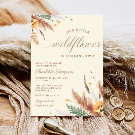 Onze Kleine Wildflower 2e Verjaardagsfeest Kaart