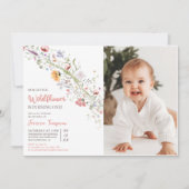 Onze kleine Wildflower Baby Meisje 1e Verjaardagsf Kaart (Voorkant)