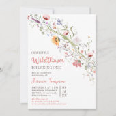 Onze kleine Wildflower Baby Meisje 1e Verjaardagsf Kaart (Voorkant)