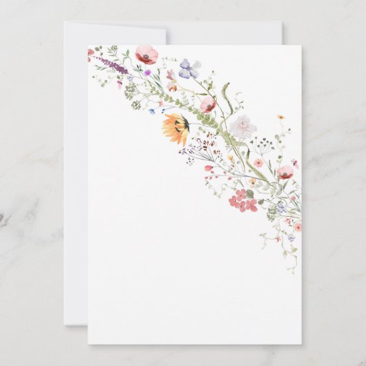 Onze kleine Wildflower Baby Meisje 1e Verjaardagsf Kaart (Achterkant)