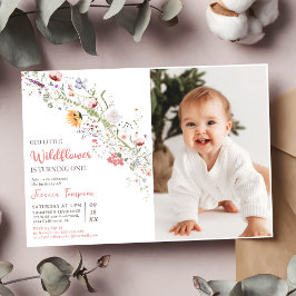 Onze kleine Wildflower Baby Meisje 1e Verjaardagsf Kaart