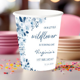 Onze kleine Wildflower Baby Meisje 1e Verjaardagsf Papieren Bekers