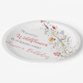 Onze kleine Wildflower Baby Meisje 1e Verjaardagsf Papieren Bordje (Gekanteld)