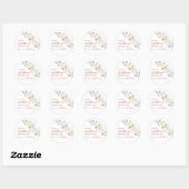 Onze kleine Wildflower Baby Meisje 1e Verjaardagsf Ronde Sticker (Vel)