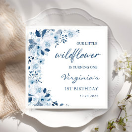 Onze kleine Wildflower Baby Meisje 1e Verjaardagsf Servet