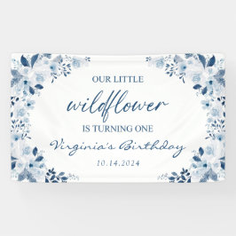 Onze kleine Wildflower Baby Meisje 1e Verjaardagsf Spandoek