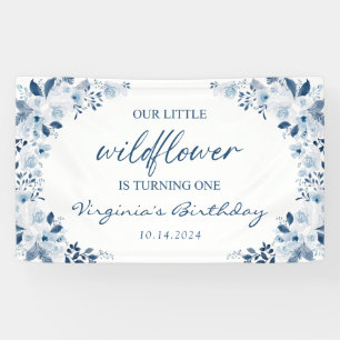 Onze kleine Wildflower Baby Meisje 1e Verjaardagsf Spandoek