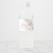Onze kleine Wildflower Baby Meisje 1e Verjaardagsf Waterfles Etiket (Voorkant)