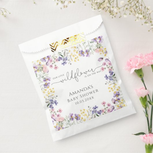 Onze kleine Wildflower Baby shower Bedankzakje (Gezegeld)