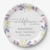 Onze kleine Wildflower Baby shower Papieren Bordje (Voorkant)