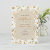 Onze Kleine Wildflower Daisy 1e Verjaardag Kaart (Staand voorkant)