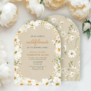 Onze Kleine Wildflower  Daisy 1e Verjaardag Kaart