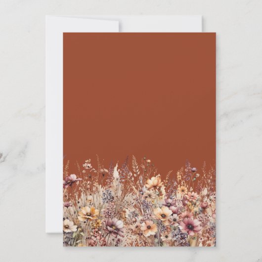 Onze Kleine Wildflower Herfst Floral Baby shower Kaart (Achterkant)