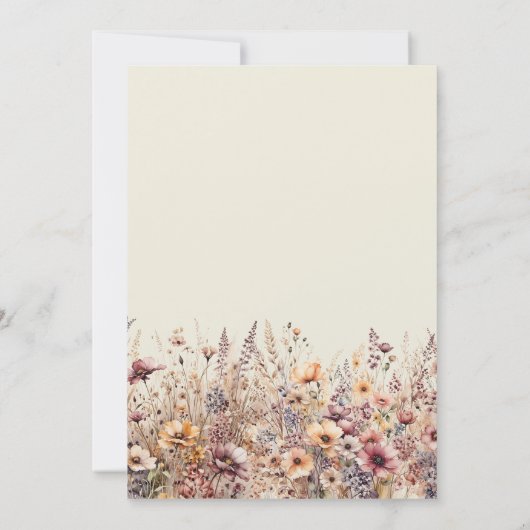 Onze Kleine Wildflower Herfst Floral Baby shower Kaart (Achterkant)