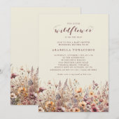Onze Kleine Wildflower Herfst Floral Baby shower Kaart (Voorkant / Achterkant)