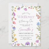 Onze kleine Wildflower Meisje 1e Verjaardag Kaart (Voorkant)