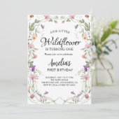 Onze kleine Wildflower meisje verjaardag Kaart (Staand voorkant)