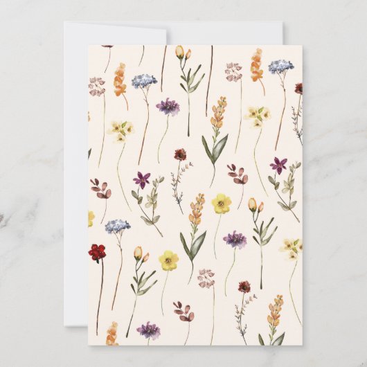 Onze kleine Wildflower Regenboog Meisje 1e Verjaar Kaart (Achterkant)