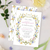 Onze Kleine Wildflower Roze Waterverf 1e Verjaarda Kaart