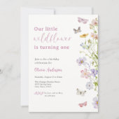 Onze kleine Wildflower Verjaardag Vlinders Kaart (Voorkant)