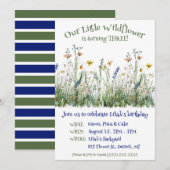 Onze kleine Wildflower verjaardagsfeestje Kaart (Voorkant / Achterkant)