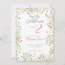 Onze kleine Wildflower verjaardagsfeestje met foto Kaart