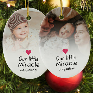 Onze kleine wonder Baby pasgeboren foto Keepsake Keramisch Ornament