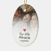 Onze kleine wonder Baby pasgeboren foto Keepsake Keramisch Ornament (Links)