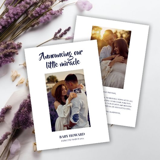 Onze kleine wonder foto zwangerschap aankondiging