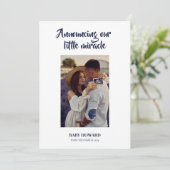 Onze kleine wonder foto zwangerschap aankondiging (Staand voorkant)