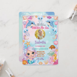 onze kleine zeemeermin 1e Foto zomerverjaardag Kaart