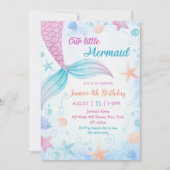 Onze kleine zeemeermin 4e verjaardag zeemeermin pa kaart (Voorkant)