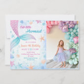 Onze kleine zeemeermin 4th verjaardagsfeestfoto kaart (Voorkant)