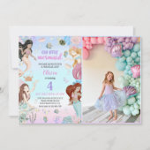 Onze kleine zeemeermin 4th verjaardagsfeestfoto kaart (Voorkant)