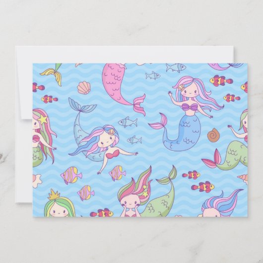 Onze kleine zeemeermin feestuitnodiging -  save the date (Achterkant)