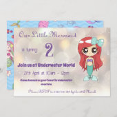 Onze kleine zeemeermin feestuitnodiging -  save the date (Voorkant / Achterkant)