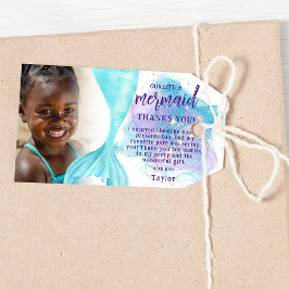 Onze Kleine Zeemeermin Foto Verjaardagsfeestje Cadeaulabel