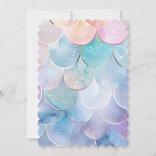 Onze Kleine Zeemeermin Meisjes 1e Verjaardagsfeest Kaart (Achterkant)