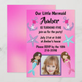 Onze kleine zeemeermin met kinderfoto verjaardagsf kaart (Voorkant / Achterkant)