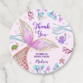 Onze kleine zeemeermin ONEder Het Zee 1e Verjaarda Bedankjes Labels (Voorkant)