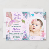 Onze kleine zeemeermin ONEder Het Zee 1e Verjaarda Kaart (Voorkant)