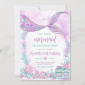 Onze kleine zeemeermin Paarse Blauwgroen verjaarda Kaart (Voorkant)
