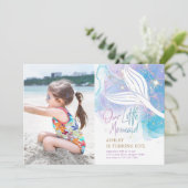 Onze kleine zeemeermin staart Waterverf verjaardag Kaart (Staand voorkant)