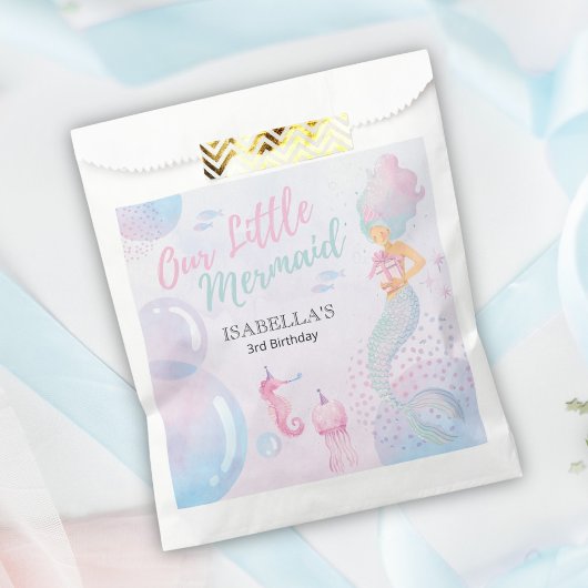 Onze kleine zeemeermin verjaardag bedankzakje