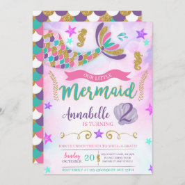 Onze kleine zeemeermin verjaardag kaart