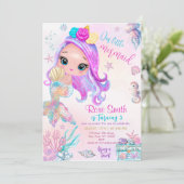 Onze kleine zeemeermin verjaardag kaart (Staand voorkant)