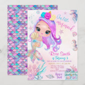 Onze kleine zeemeermin verjaardag kaart (Voorkant / Achterkant)